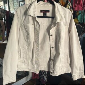 White KIKIT Jeans jacket size M, lightly worn.